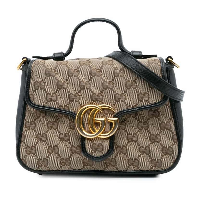 Gucci GG Marmont Matelasse Canvas Top Handle Bag Brown Good condition - Front View