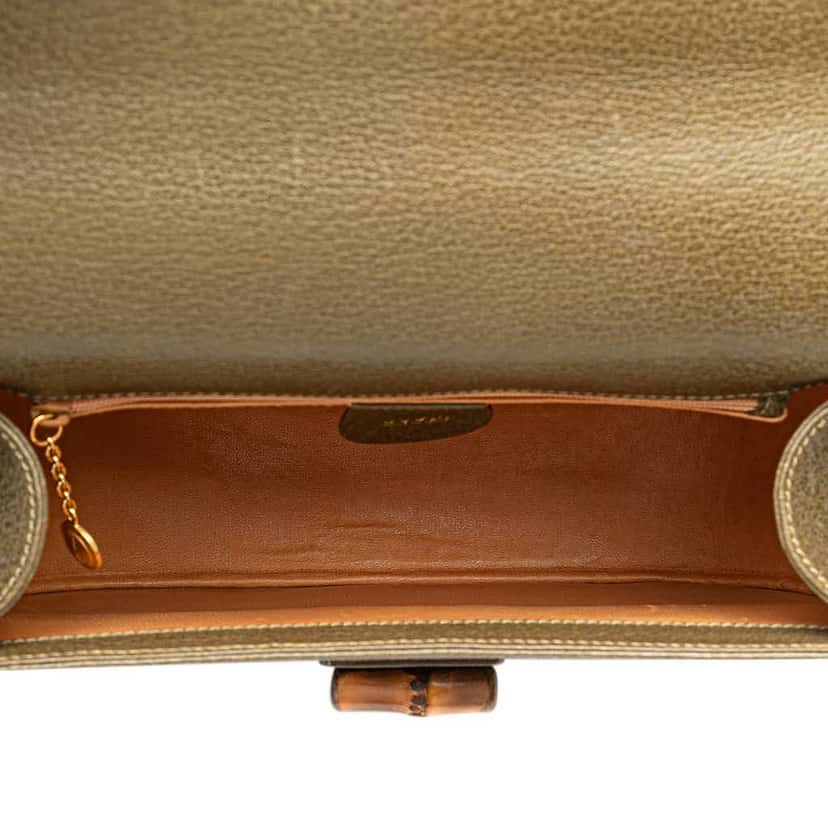 Gucci Leather Bamboo Crossbody Brown Leather Good condition - Model View