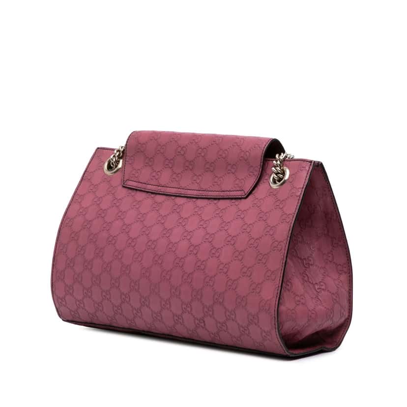 Gucci Large Guccissima Emily Shoulder Bag Pink Leather Good condition - Back View