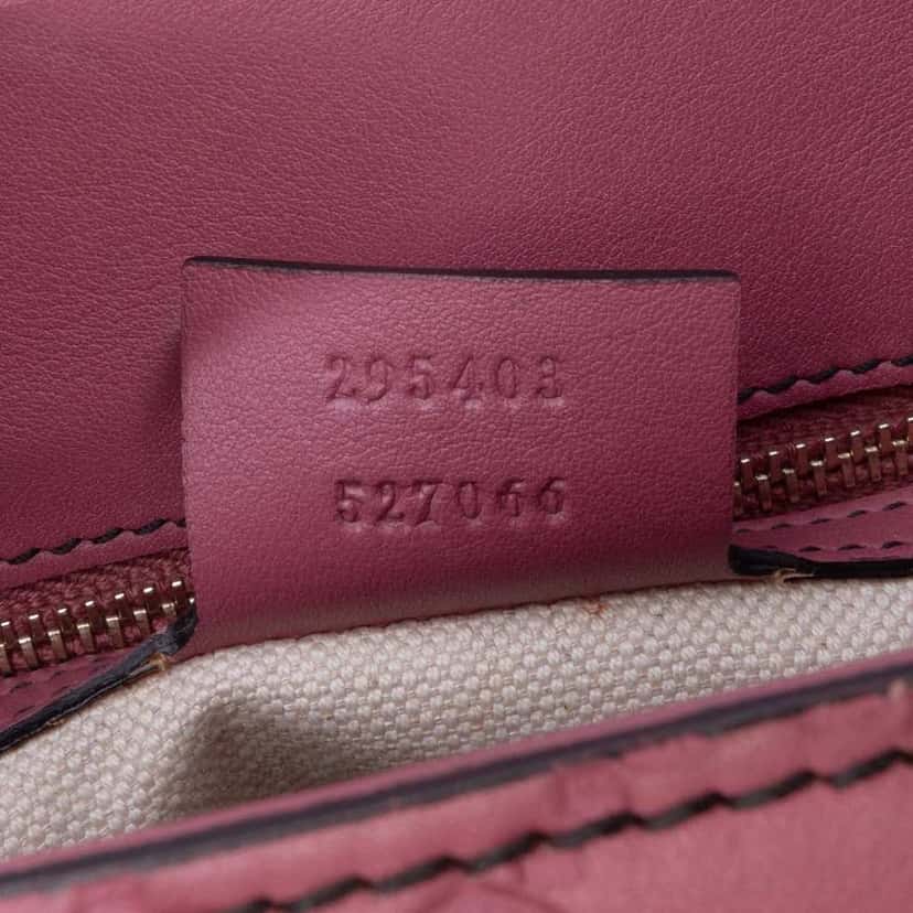 Gucci Large Guccissima Emily Shoulder Bag Pink Leather Good condition - Box View