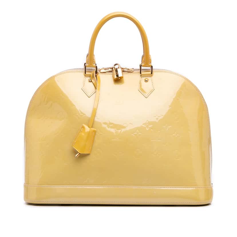 Louis Vuitton Monogram Vernis Alma GM Brown Leather Good condition - Front View