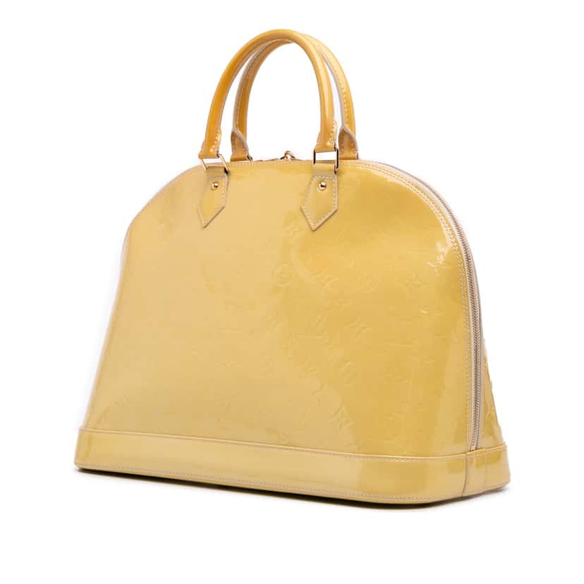 Louis Vuitton Monogram Vernis Alma GM Brown Leather Good condition - Back View