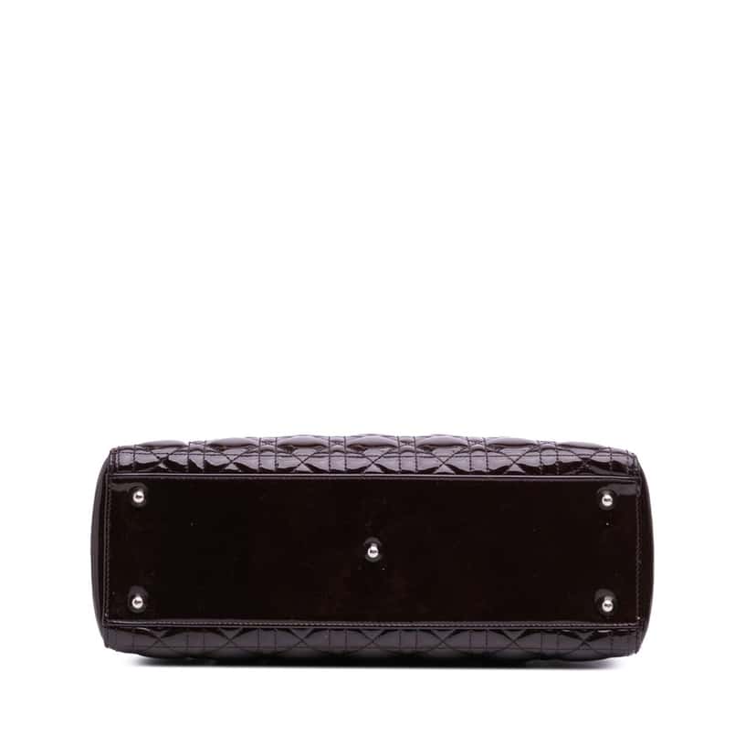 Dior Large Patent Cannage Lady Dior Purple Leather Good condition - Inside View