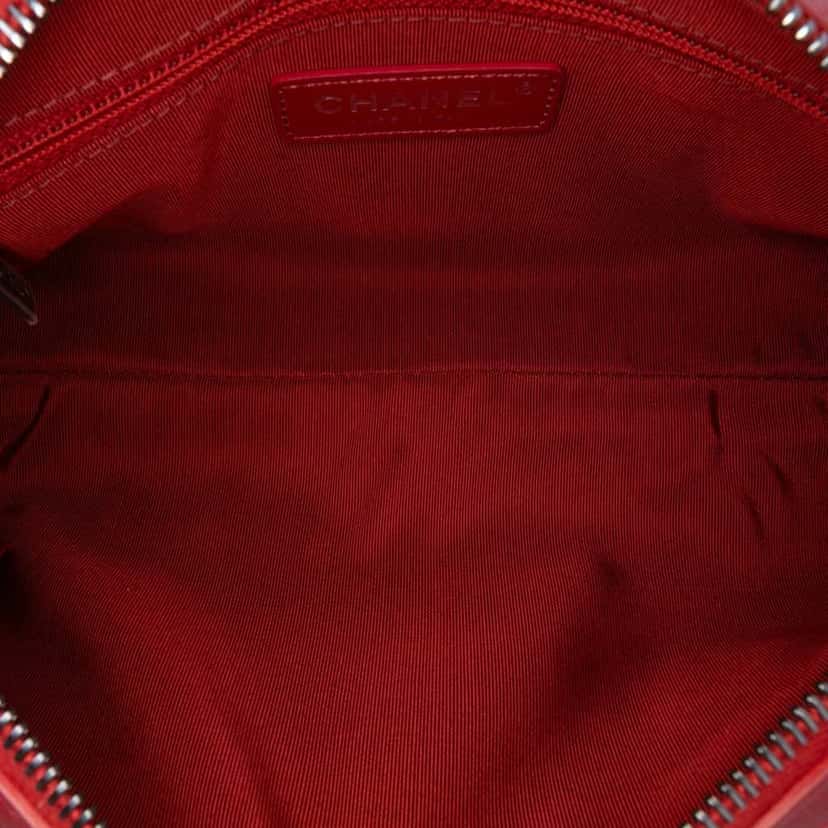 Chanel Calfskin Signature Chain 20s Bowling Bag Red Leather Good condition - Model View