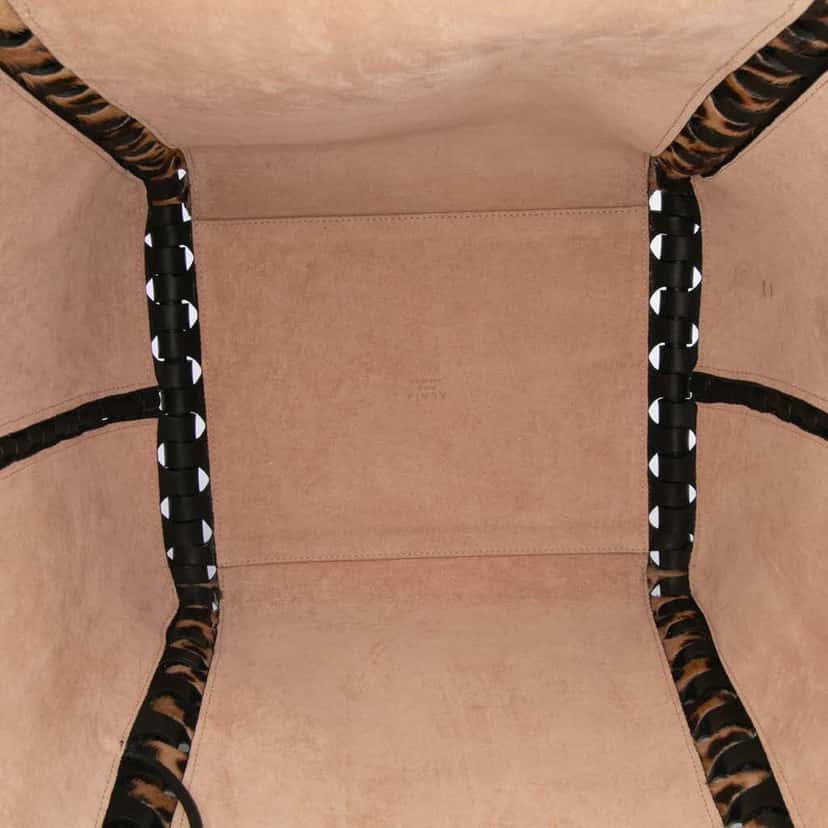 Alaïa Pony Hair and Leather Leopard Printed Le Hinge Tote Brown Good condition - Box View