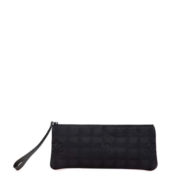 Chanel New Travel Line Nylon Pouch Black Good condition - Front View
