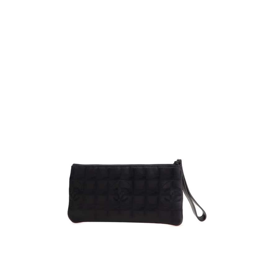 Chanel New Travel Line Nylon Pouch Black Good condition - Back View