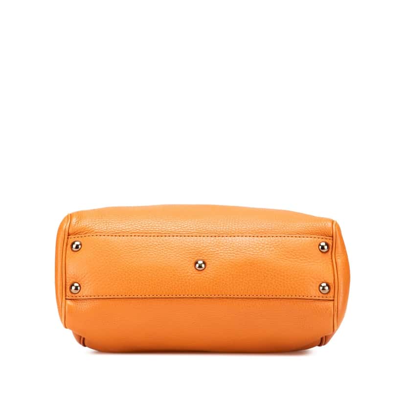 Gucci Small Calfskin Bamboo Shopper Satchel Orange Leather Good condition - Inside View