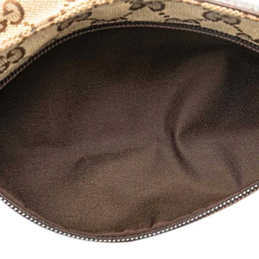 Gucci GG Canvas Web Double Pocket Belt Bag Brown Good condition - Model View