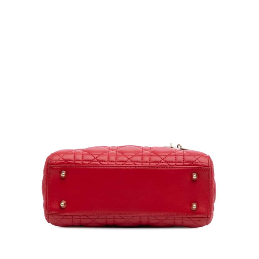 Dior Small Lambskin Cannage My ABCDior Lady Dior Red Leather Good condition - Inside View