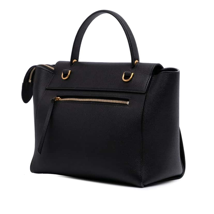 Celine Micro Grained Calfskin Belt Bag Black Leather Good condition - Back View