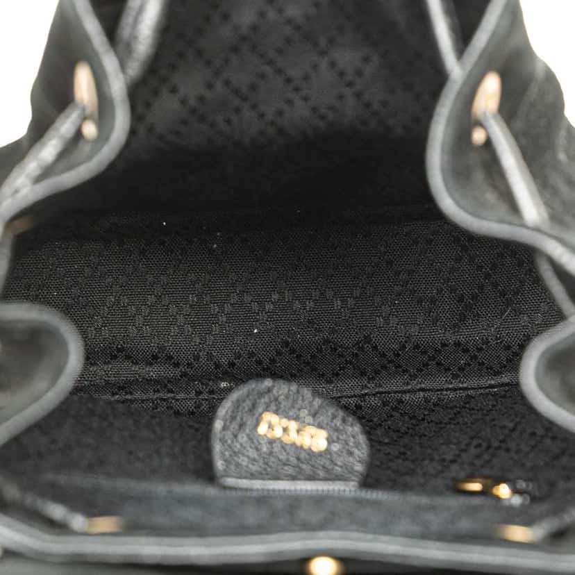Gucci Suede Bamboo Backpack Black Leather Good condition - Model View