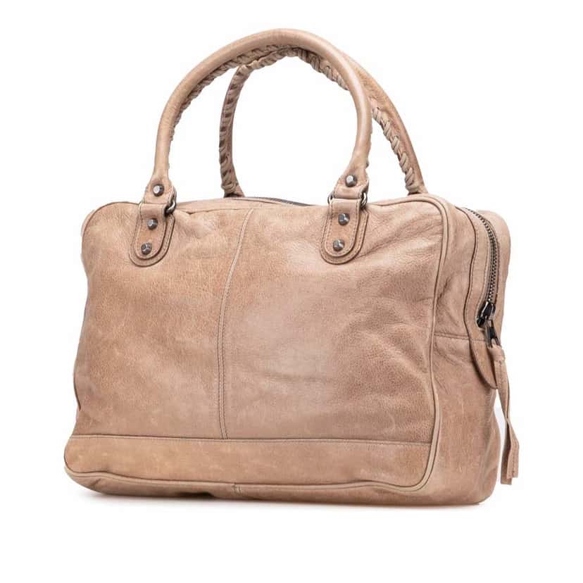 Balenciaga Mini Lambskin Motocross Classic Folder Business Bag Brown Leather Good condition - Back View