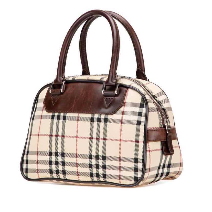 Burberry House Check Canvas Handbag Brown Good condition - Back View