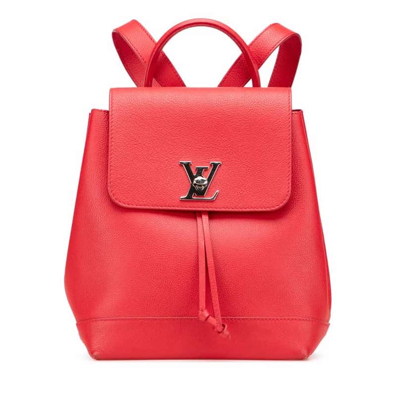 Louis Vuitton Taurillon Lockme Backpack Red Leather Very good condition - Front View