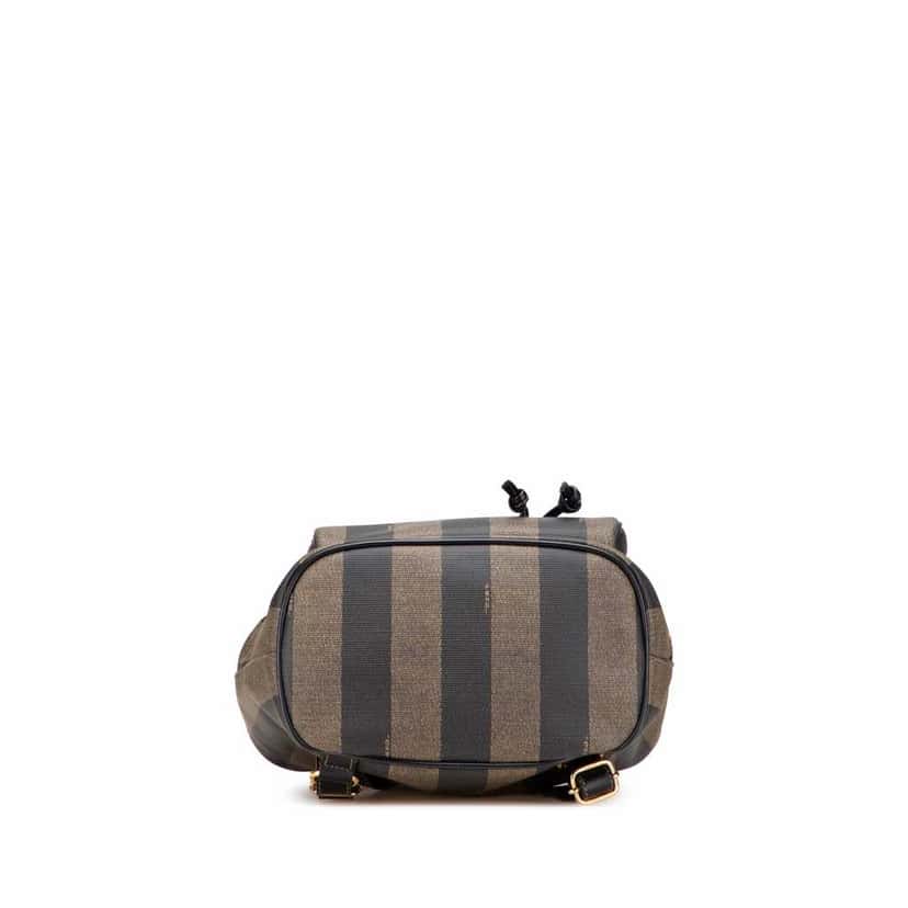 Fendi Pequin Coated Canvas Drawstring Backpack Brown Good condition - Inside View