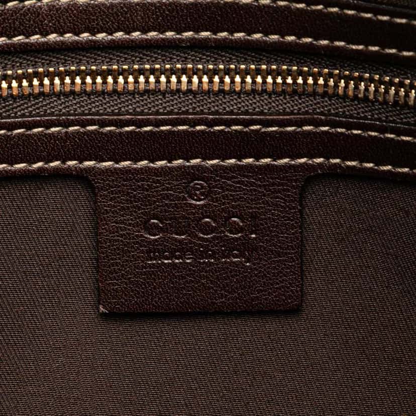 Gucci Printed Canvas Bamboo Horsebit Handbag White Good condition - Box View