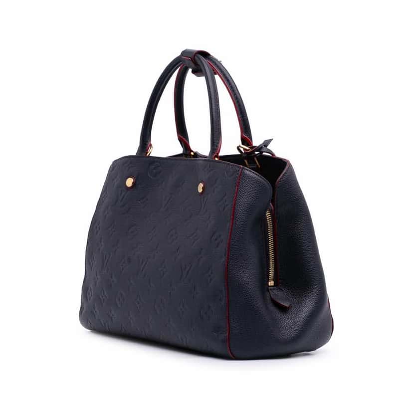 Louis Vuitton Monogram Empreinte Montaigne MM Blue Leather Good condition - Back View