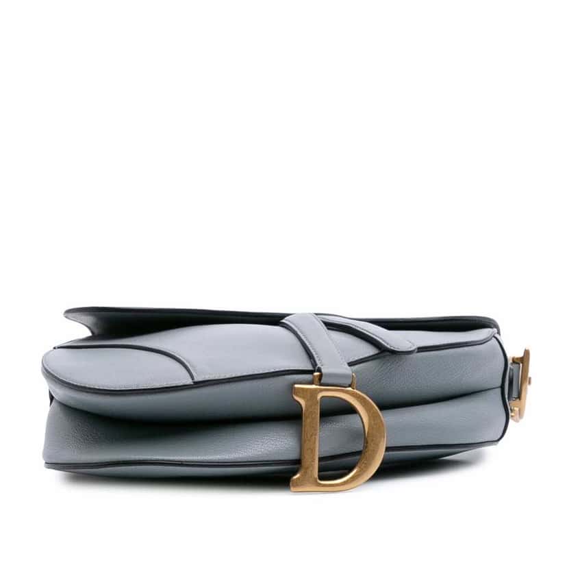Dior Goatskin Saddle Bag Blue Leather Good condition - Inside View