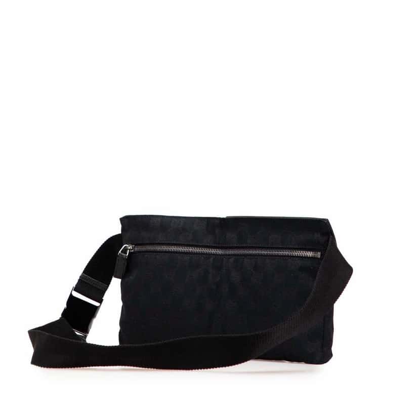 Gucci GG Canvas Double Pocket Belt Bag Black Good condition - Back View
