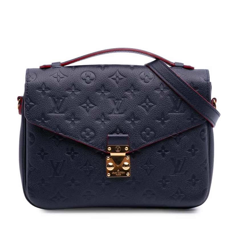 Louis Vuitton Monogram Empreinte Pochette Metis Blue Leather Good condition - Front View