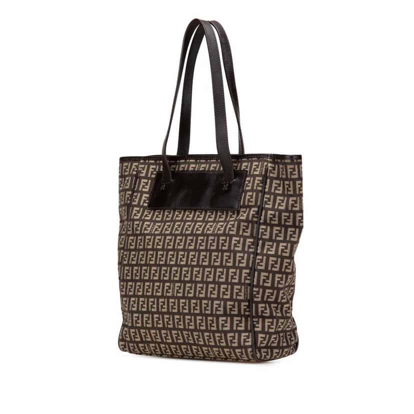 Fendi Zucchino Canvas Tote Brown Good condition - Back View