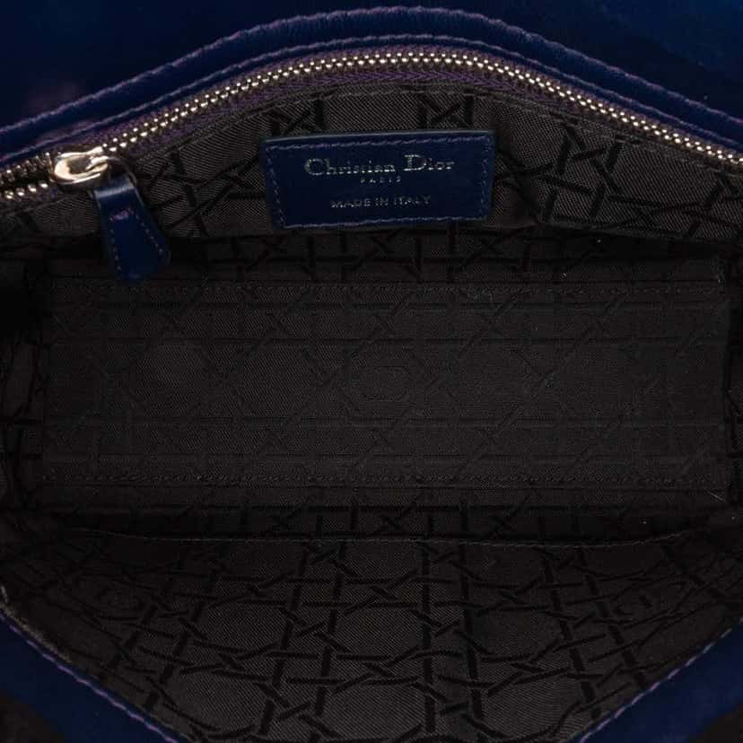 Dior Small Lambskin Cannage MyABCDior Lady Dior Blue Leather Good condition - Model View