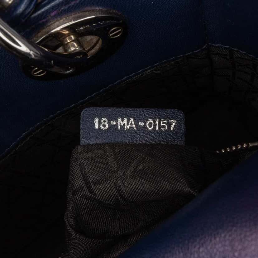 Dior Small Lambskin Cannage MyABCDior Lady Dior Blue Leather Good condition - Box View