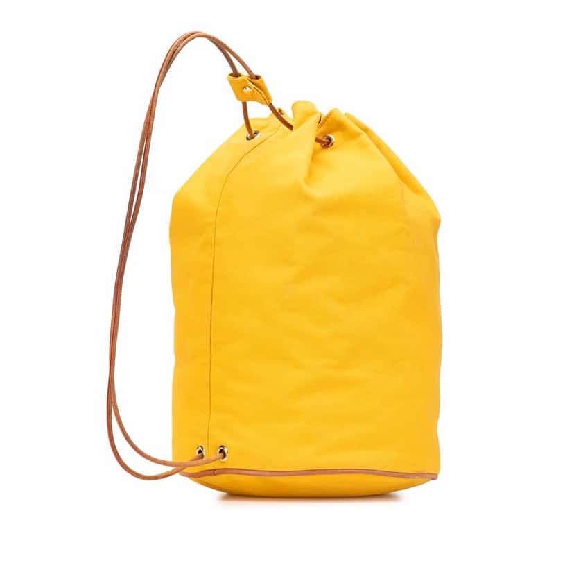 Hermès Toile Polochon Mimile Yellow Good condition - Back View