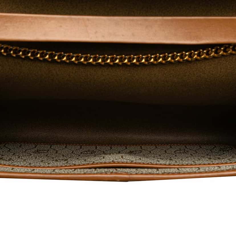 Dior Honeycomb Coated Canvas Chain Shoulder Bag Brown Very good condition - Model View