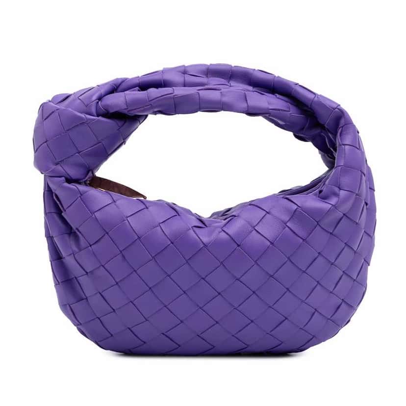 Bottega Veneta Mini Nappa Intrecciato Jodie Purple Leather Good condition - Front View