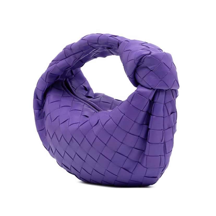 Bottega Veneta Mini Nappa Intrecciato Jodie Purple Leather Good condition - Back View