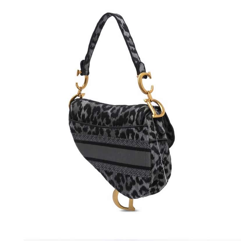 Dior Mizza Embroidered Canvas Leopard Saddle Bag Other Good condition - Back View