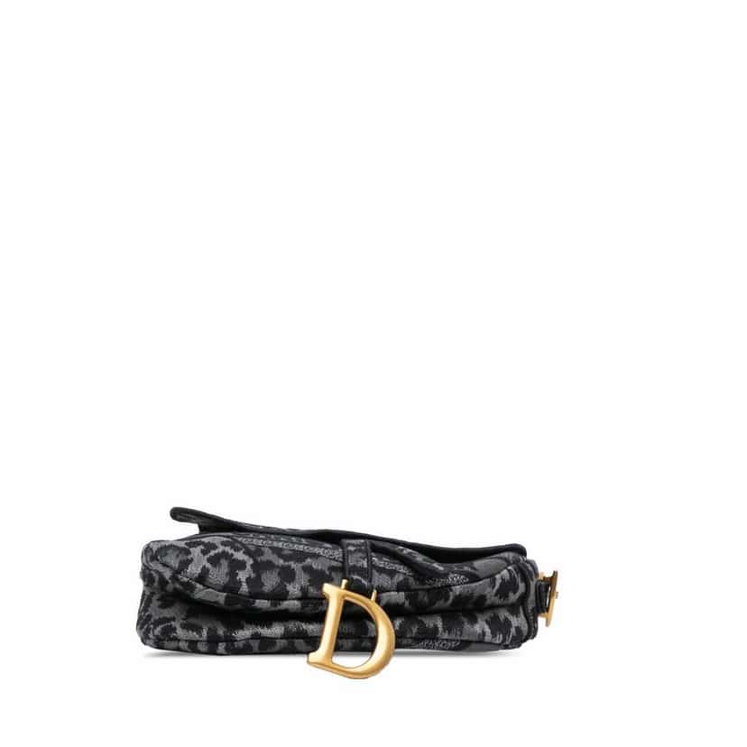 Dior Mizza Embroidered Canvas Leopard Saddle Bag Other Good condition - Inside View