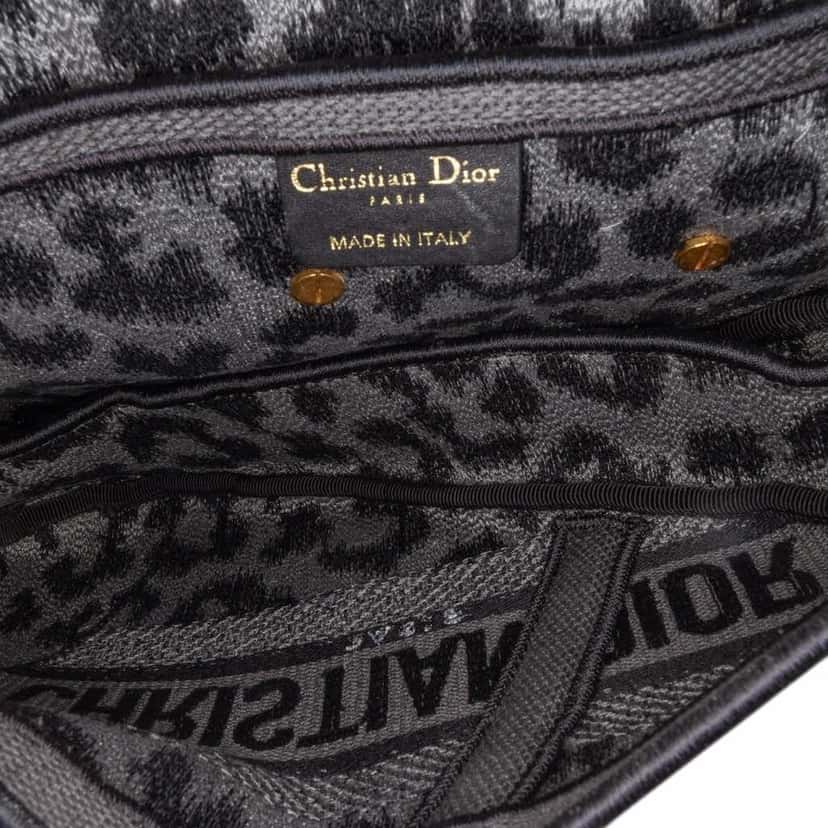 Dior Mizza Embroidered Canvas Leopard Saddle Bag Other Good condition - Model View