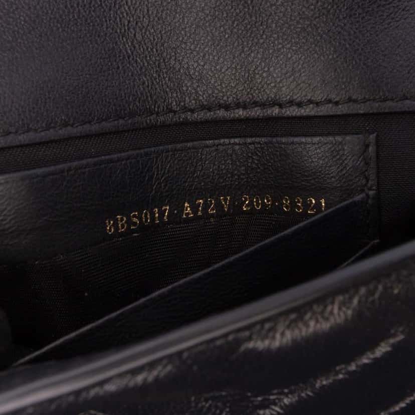 Fendi Mini Zucca Embossed Leather Baguette Satchel Black Leather Good condition - Box View