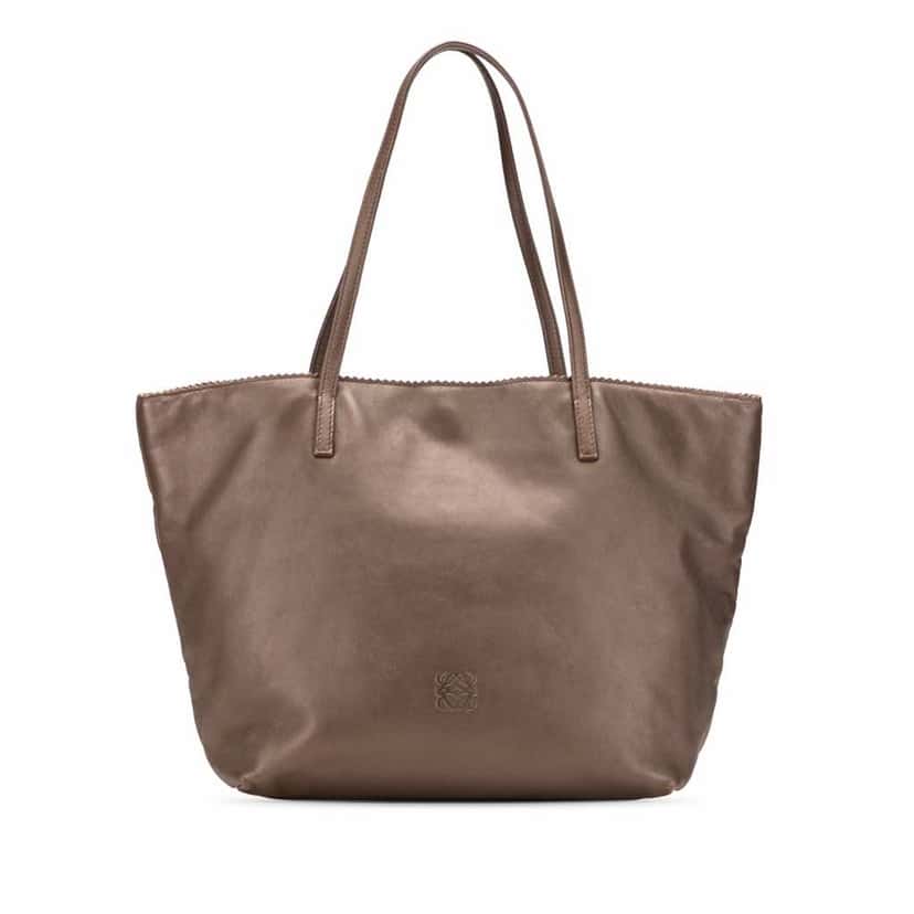 Loewe Anagram Nappa Tote Brown Leather Good condition - Front View
