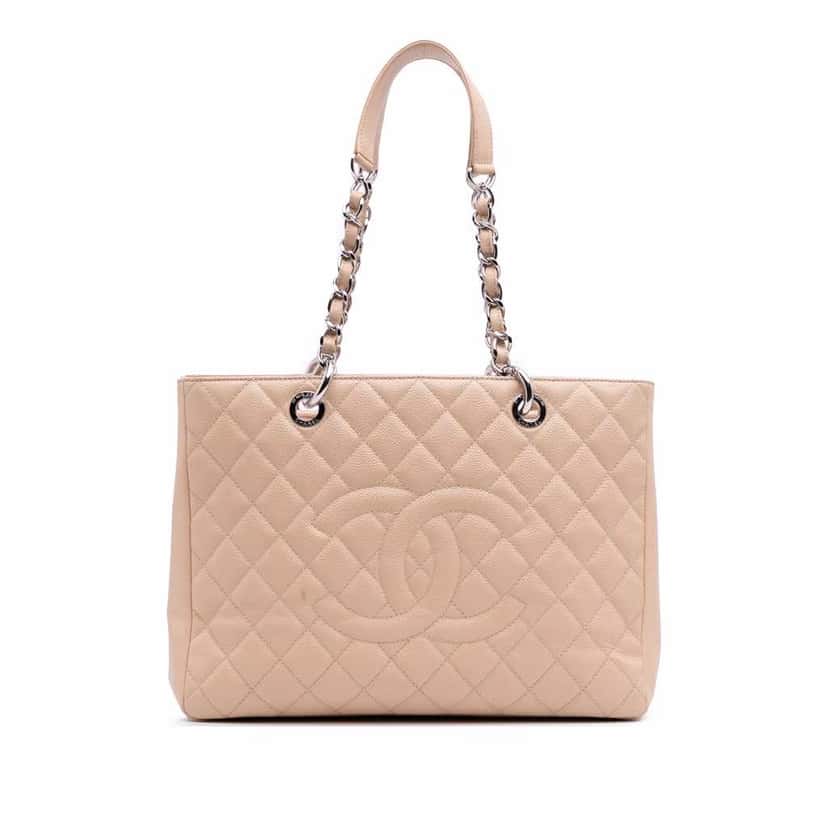 Chanel Caviar Grand Shopping Tote Brown Leather Good condition - Front View