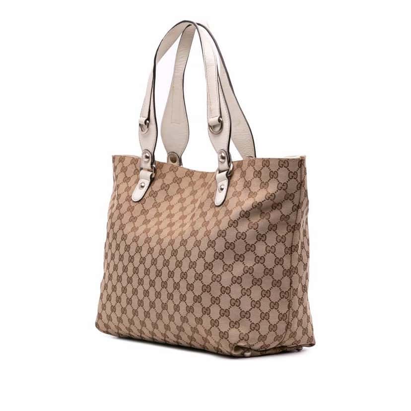 Gucci Medium GG Canvas Icon Bit Tote Brown Canvas Good condition - Back View