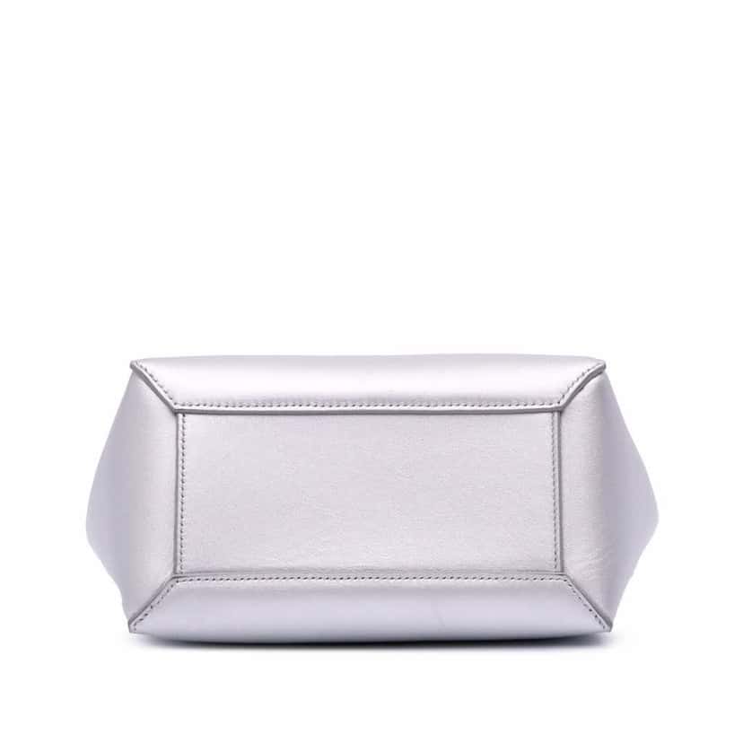 Celine Nano Laminated Calfskin Belt Bag Silver Leather Good condition - Inside View