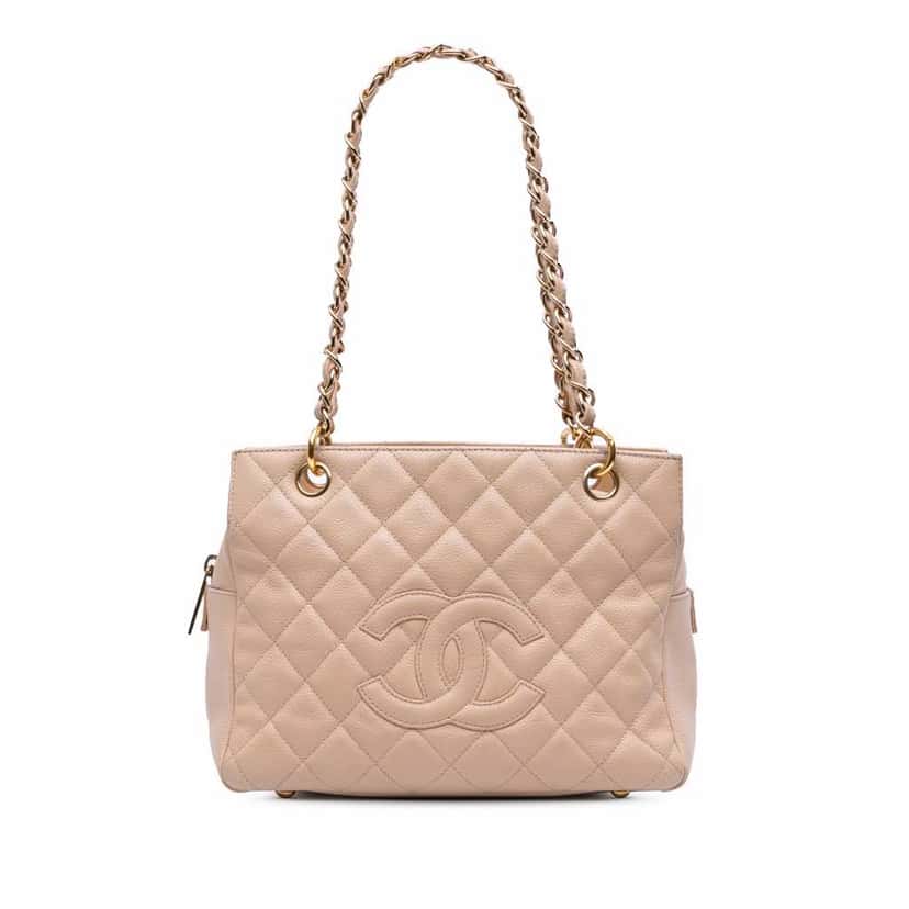 Chanel Petite Caviar Timeless Tote Brown Leather Good condition - Front View
