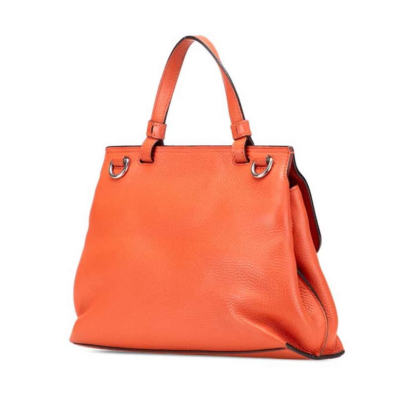 Gucci Small Leather Bamboo Daily Satchel Orange Leather Very good condition - Back View
