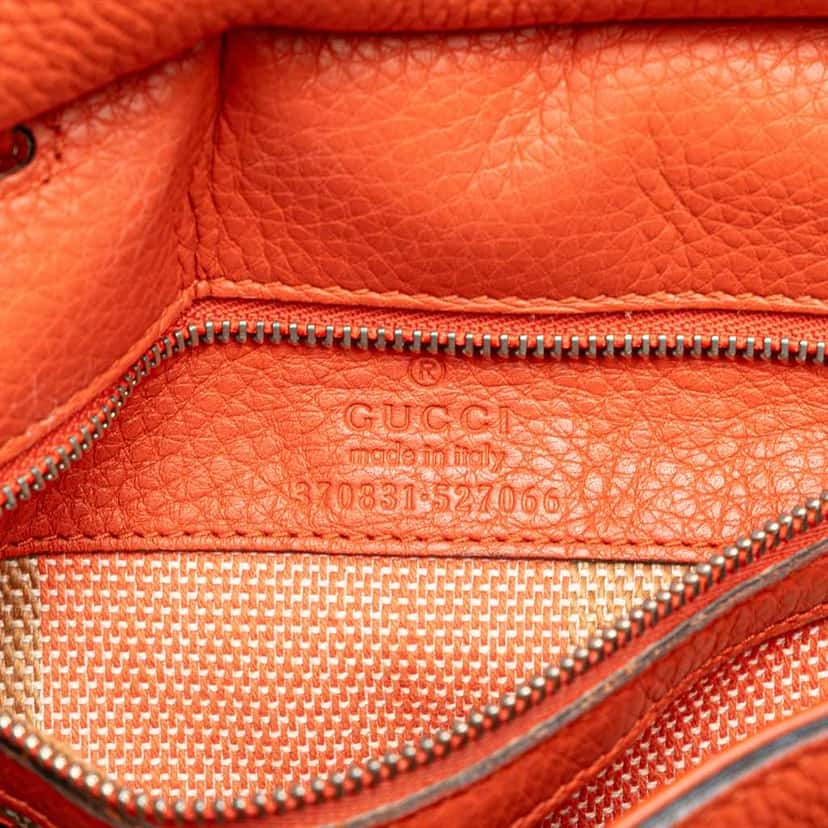 Gucci Small Leather Bamboo Daily Satchel Orange Leather Very good condition - Box View