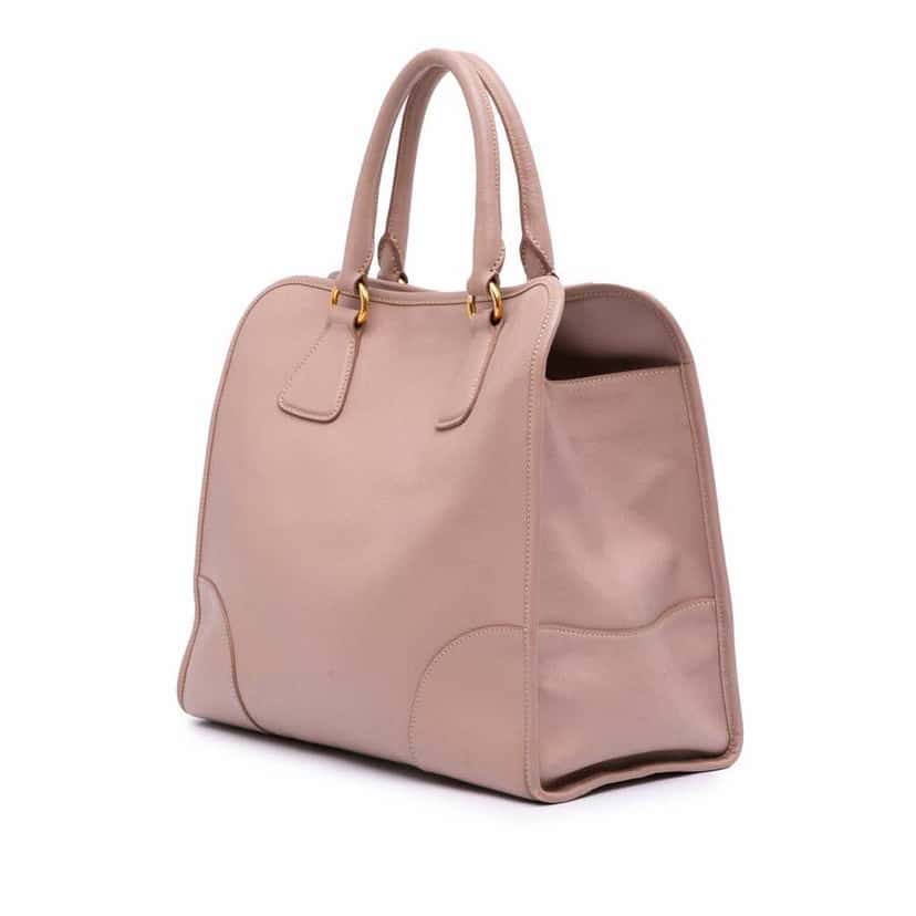 Prada Saffiano Lux Shopping Tote Pink Leather Good condition - Back View