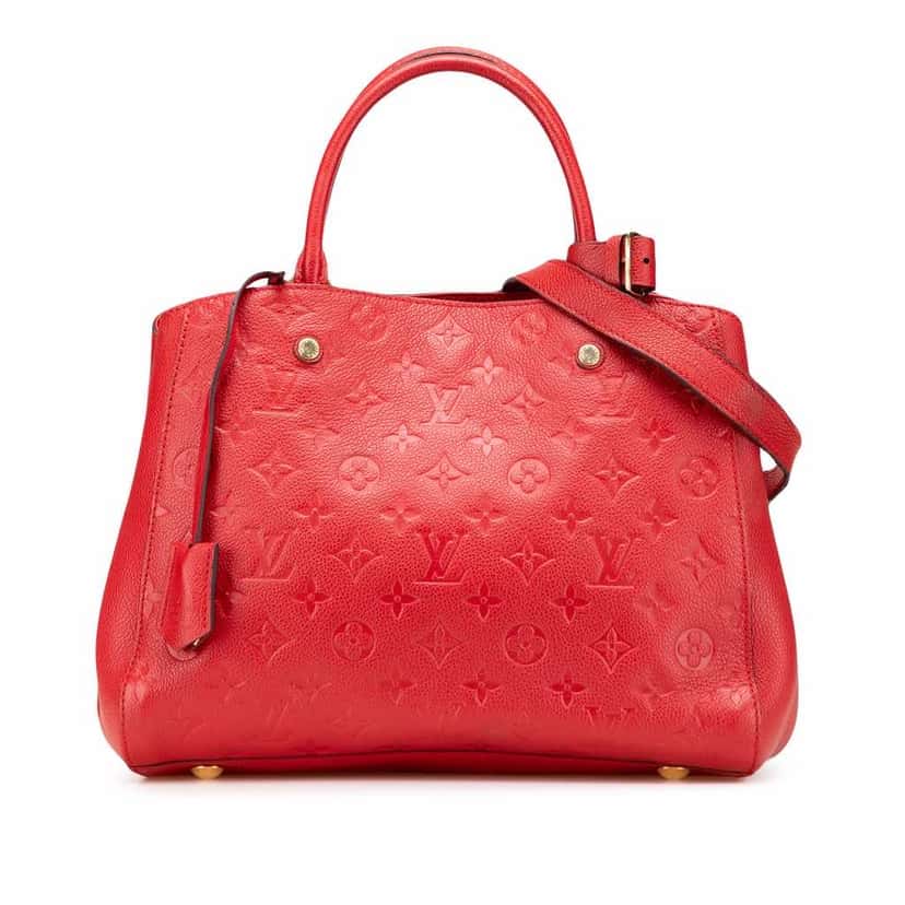 Louis Vuitton Monogram Empreinte Montaigne MM Red Leather Good condition - Front View