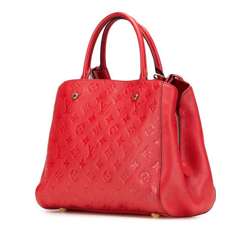 Louis Vuitton Monogram Empreinte Montaigne MM Red Leather Good condition - Back View