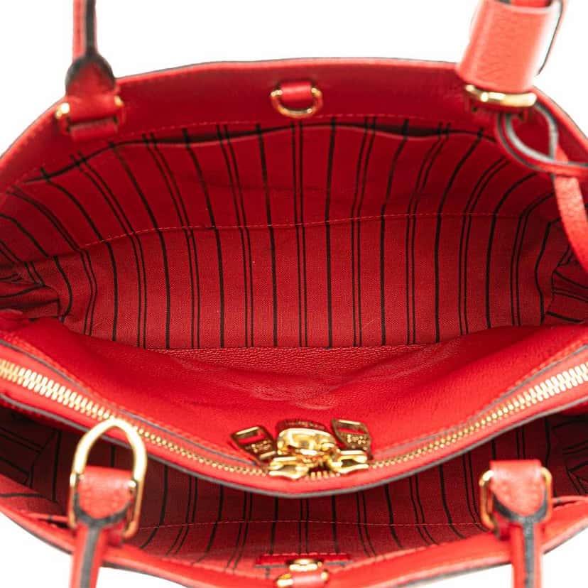 Louis Vuitton Monogram Empreinte Montaigne MM Red Leather Good condition - Box View