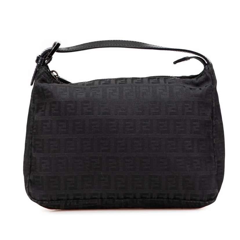 Fendi Zucchino Canvas Handbag Black Good condition - Front View