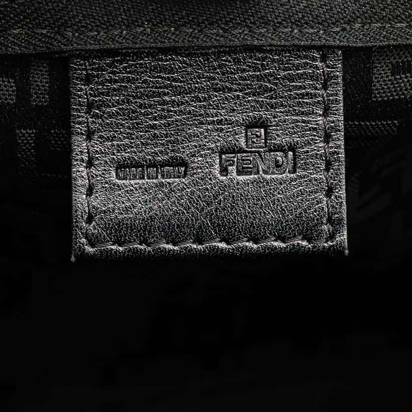 Fendi Zucchino Canvas Handbag Black Good condition - Box View