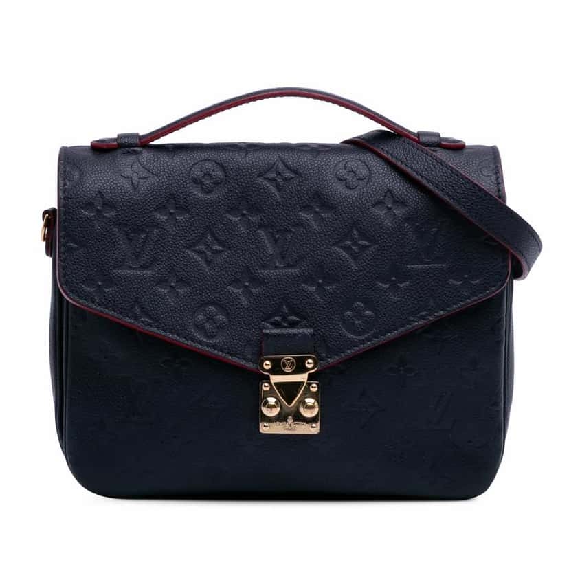 Louis Vuitton Monogram Empreinte Pochette Metis Blue Leather Good condition - Front View